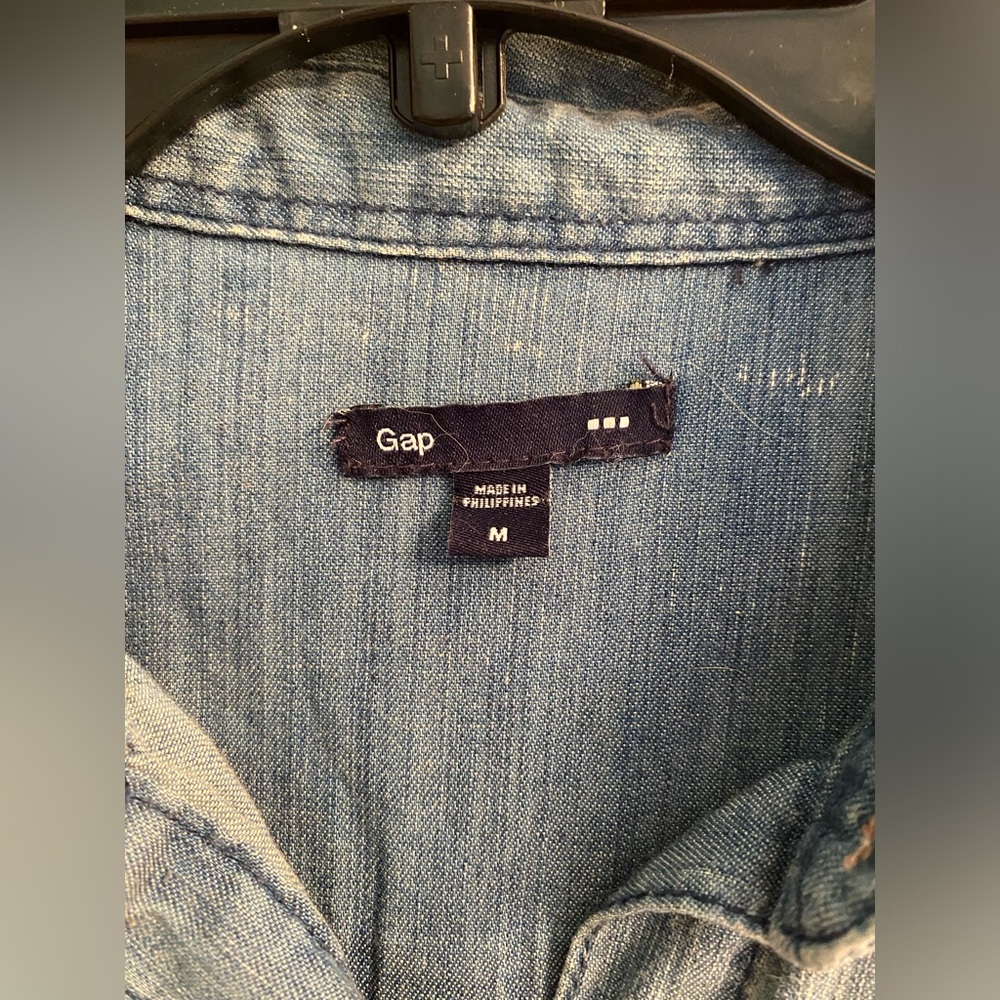 Gap long sleeve collared denim dress Sz M - Picture 2 of 4